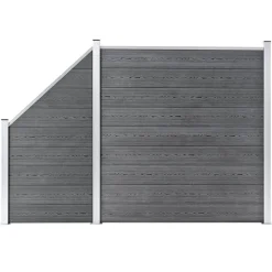 vidaXL Vallas De Jardín-Set de valla 1 cuadrada + 1 oblicua WPC 273x186 cm