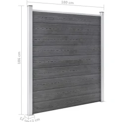 vidaXL Vallas De Jardín-Set de valla 1 cuadrada + 1 oblicua WPC 273x186 cm