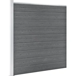 vidaXL Set de valla 6 cuadradas + 1 oblicua WPC 1138x186 cm Gris Hot
