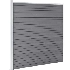 vidaXL Set de valla 6 cuadradas + 1 oblicua WPC 1138x186 cm Gris Hot