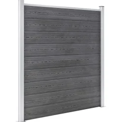 vidaXL Set de valla 6 cuadradas + 1 oblicua WPC 1138x186 cm Gris Hot