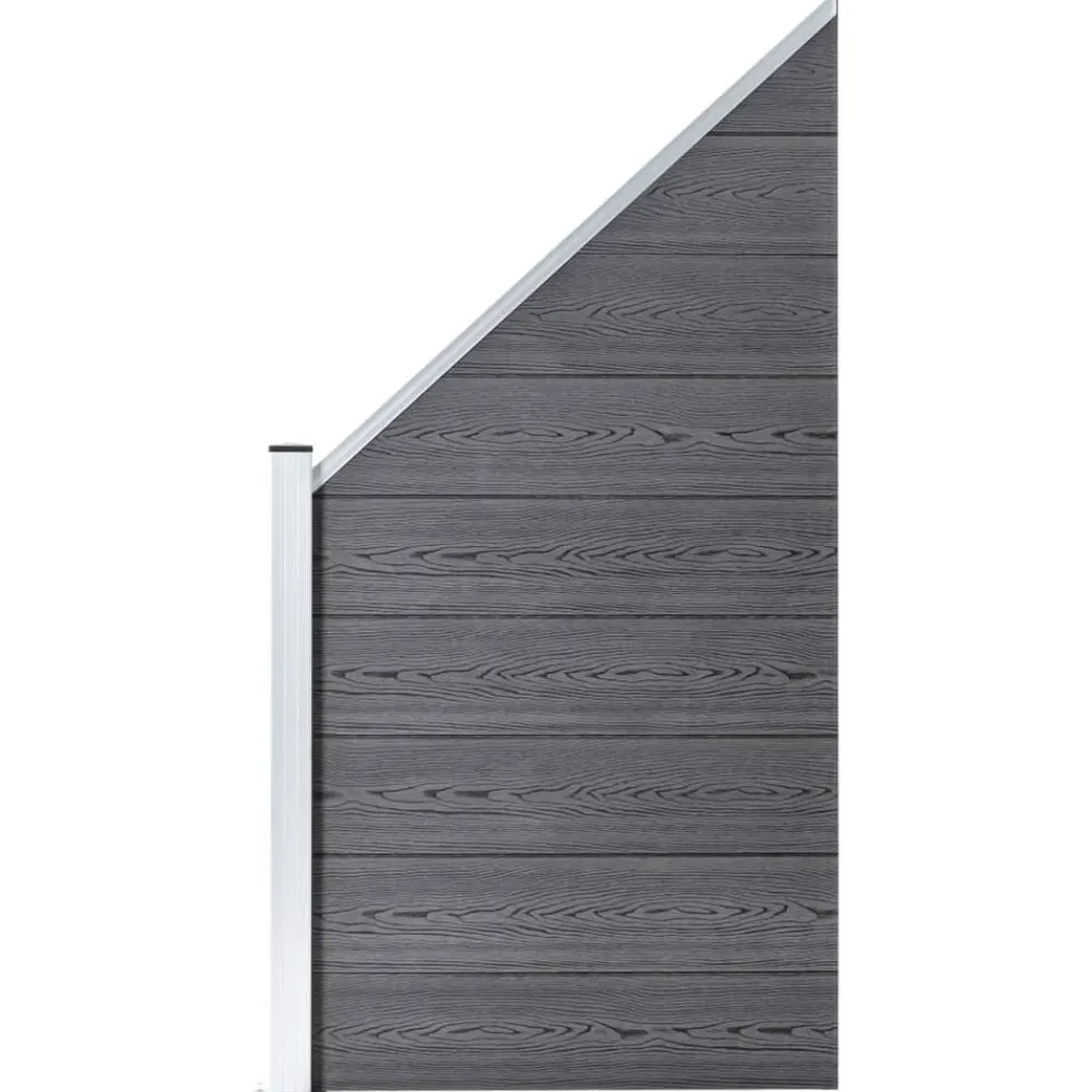 vidaXL Set de valla 6 cuadradas + 1 oblicua WPC 1138x186 cm Gris Hot
