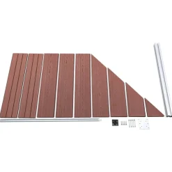 vidaXL Set de valla 9 cuadradas + 1 oblicua WPC marrón 1657x186 cm Marrón Outlet