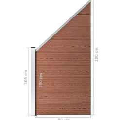 vidaXL Vallas De Jardín-Set de valla 3 cuadradas + 1 oblicua WPC marrón 619x186 cm