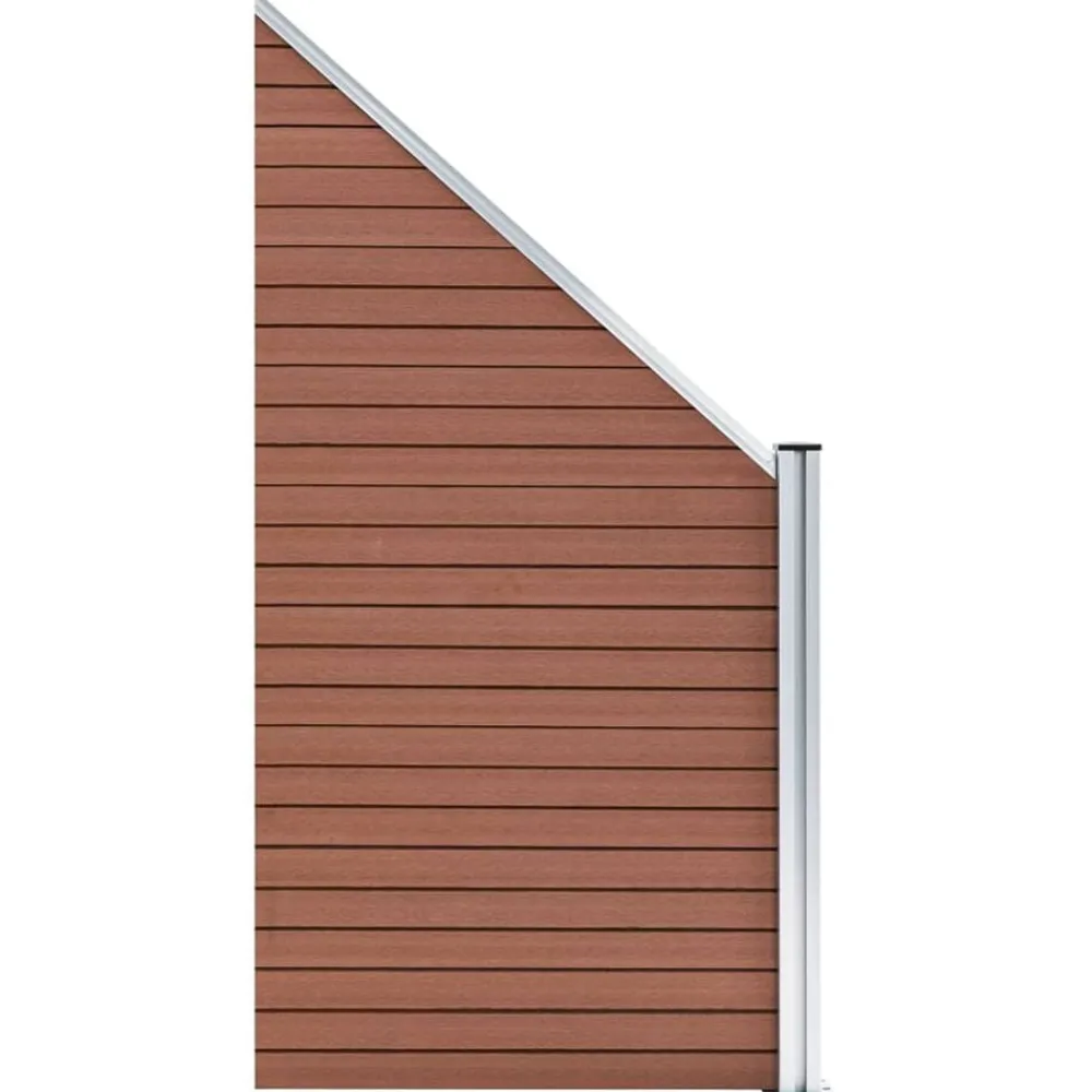 vidaXL Set de valla 1 cuadrada + 1 oblicua WPC marrón 273x186 cm Marrón New