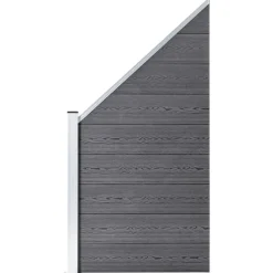 vidaXL Vallas De Jardín-Set de valla 3 cuadradas + 1 oblicua WPC 619x186 cm