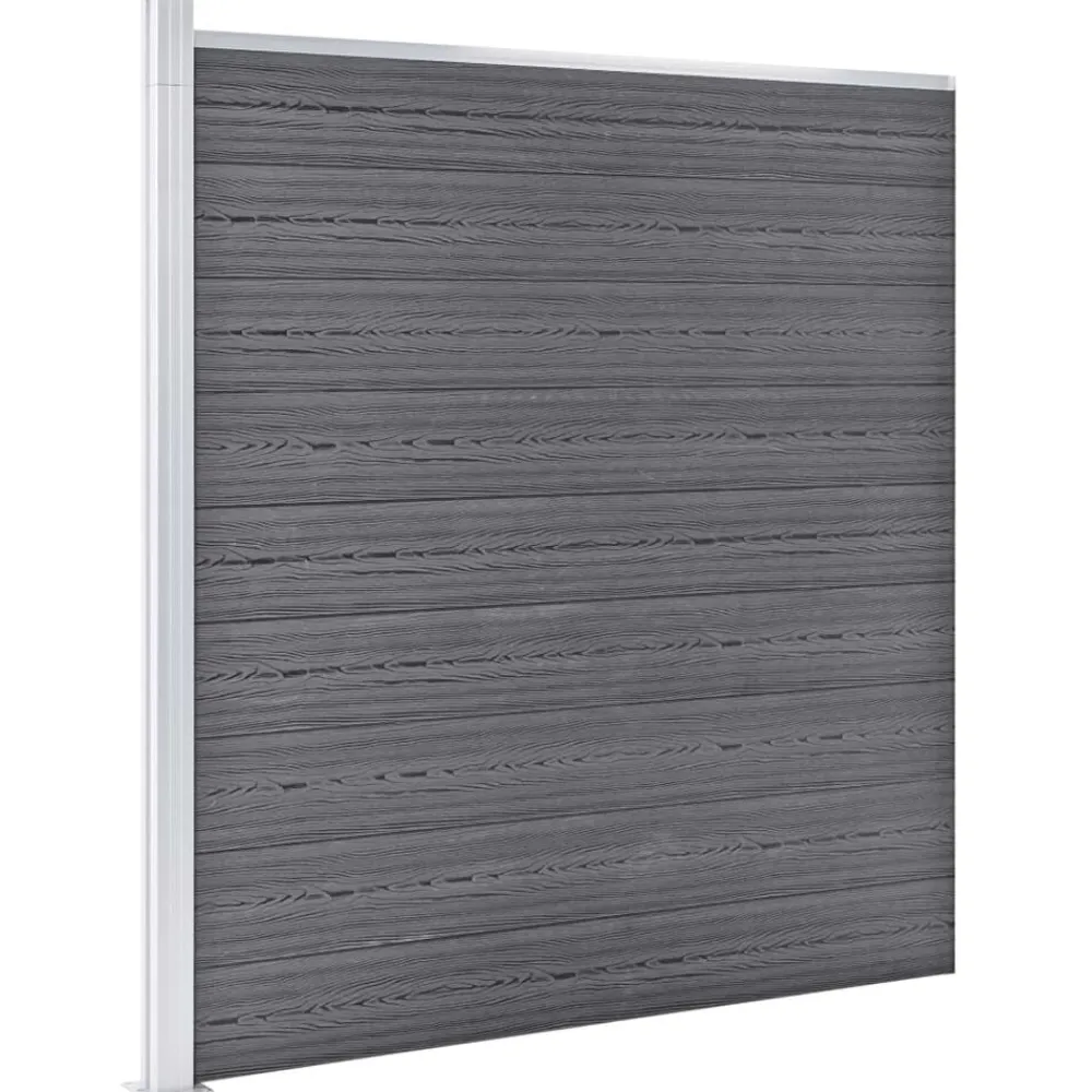 vidaXL Set de valla 9 cuadradas + 1 oblicua WPC 1657x186 cm Gris New