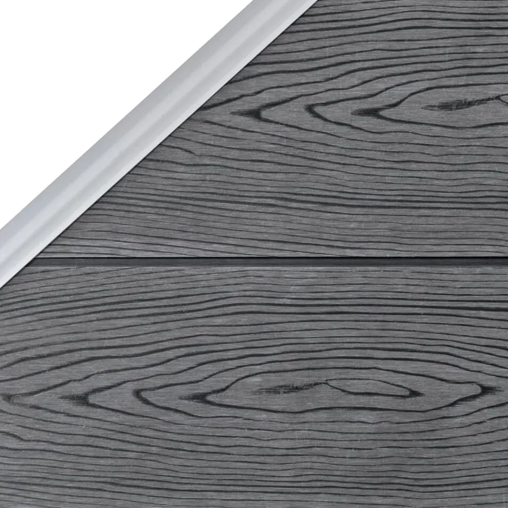 vidaXL Set de valla 5 cuadradas + 1 oblicua WPC 965x186 cm Gris New