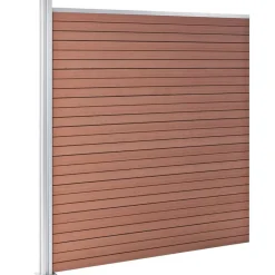 vidaXL Set de valla 10 cuadradas + 1 oblicua WPC marrón 1830x186 cm Marrón Clearance
