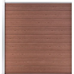vidaXL Vallas De Jardín-Set de valla 5 cuadradas + 1 oblicua WPC marrón 965x186 cm