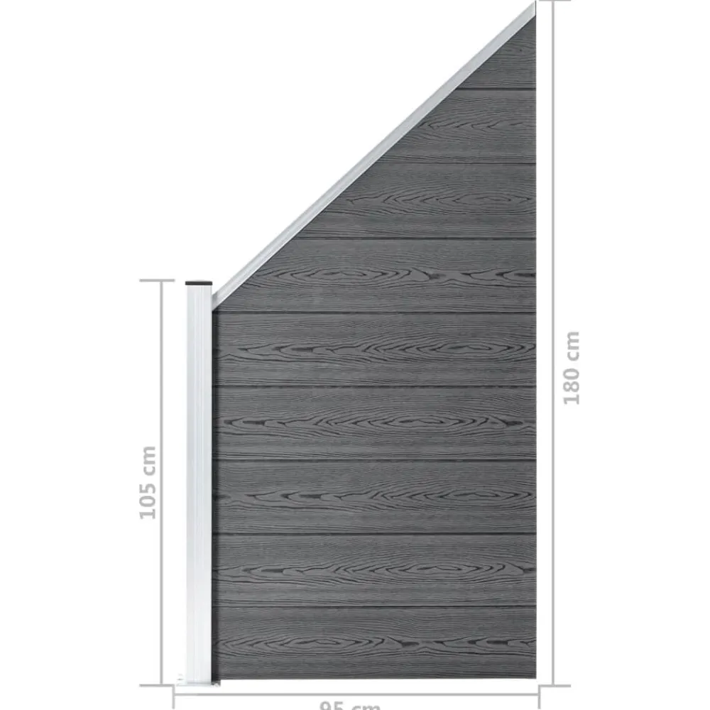 vidaXL Vallas De Jardín-Set de vallas 2 cuadradas + 1 oblicua WPC 446x186 cm
