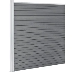 vidaXL Vallas De Jardín-Set de vallas 2 cuadradas + 1 oblicua WPC 446x186 cm