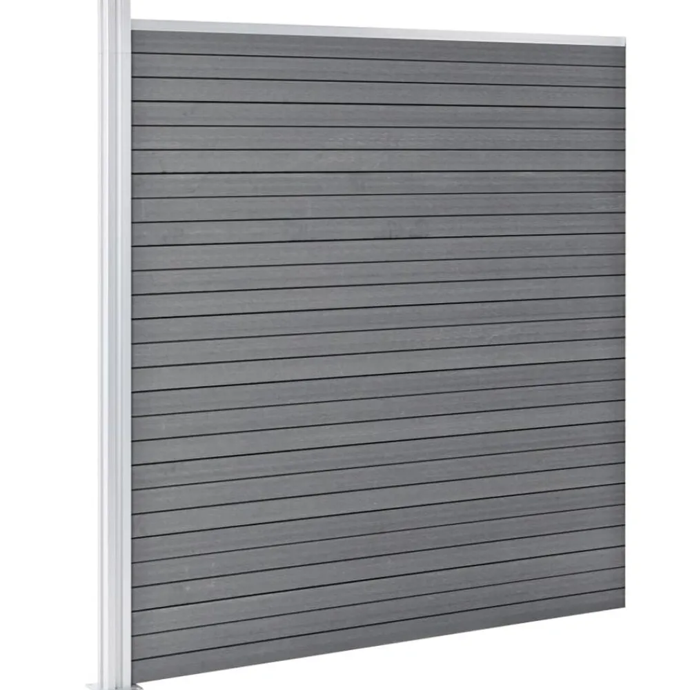 vidaXL Vallas De Jardín-Set de vallas 2 cuadradas + 1 oblicua WPC 446x186 cm
