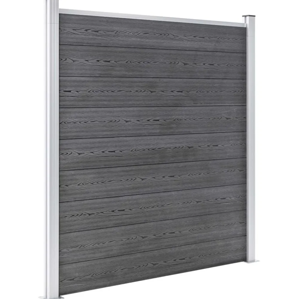 vidaXL Vallas De Jardín-Set de vallas 2 cuadradas + 1 oblicua WPC 446x186 cm