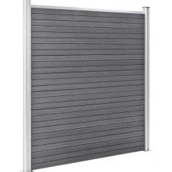 vidaXL Vallas De Jardín-Set de vallas 2 cuadradas + 1 oblicua WPC 446x186 cm