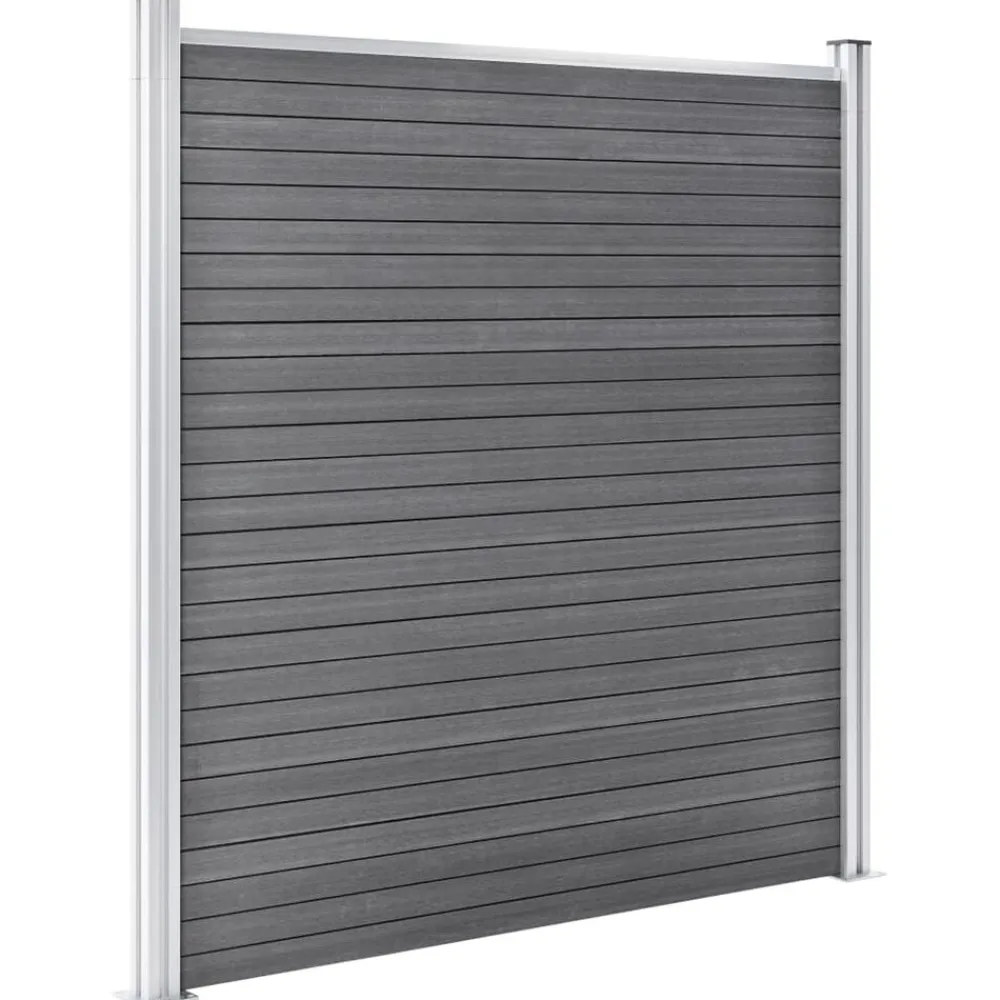 vidaXL Vallas De Jardín-Set de vallas 2 cuadradas + 1 oblicua WPC 446x186 cm