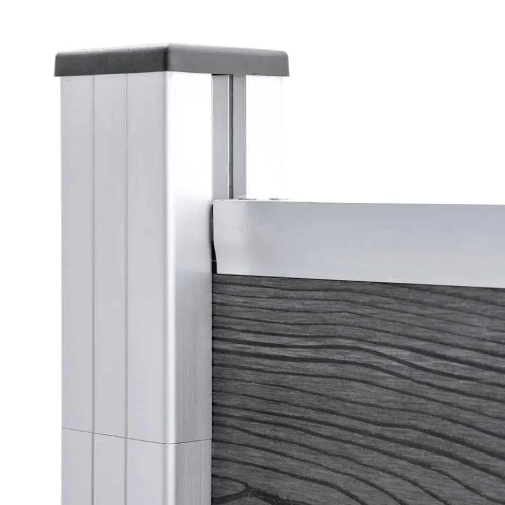 vidaXL Vallas De Jardín-Set de vallas 2 cuadradas + 1 oblicua WPC 446x186 cm
