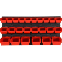 vidaXL Set estantes taller 26 pzas polipropileno rojo y negro 77x39 cm Clearance