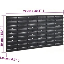 vidaXL Set estantes taller 26 pzas polipropileno rojo y negro 77x39 cm Clearance