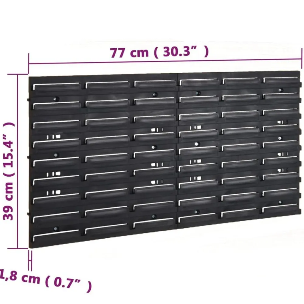 vidaXL Set estantes taller 26 pzas polipropileno rojo y negro 77x39 cm Clearance