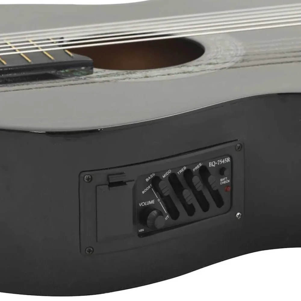 vidaXL Set guitarra occidental 12 pzas con ecualizador 6 cuerdas Negro Online