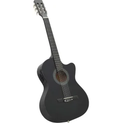 vidaXL Set guitarra occidental 12 pzas con ecualizador 6 cuerdas Negro Online