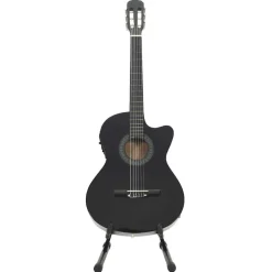 vidaXL Set guitarra occidental 12 pzas con ecualizador 6 cuerdas Negro Online