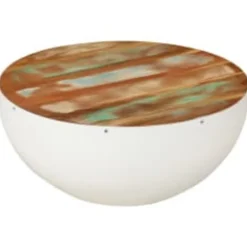 vidaXL Mesas-Set mesa de centro forma cuenco 2 uds madera maciza reciclada