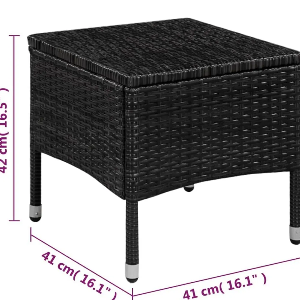 vidaXL Muebles De Jardín-Set mesa y sillas bistró de jardín 3 pzas ratán sintético