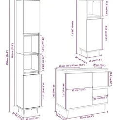 vidaXL Conjuntos De Muebles-Set muebles de baño 2 piezas madera contrachapada gris hormigón