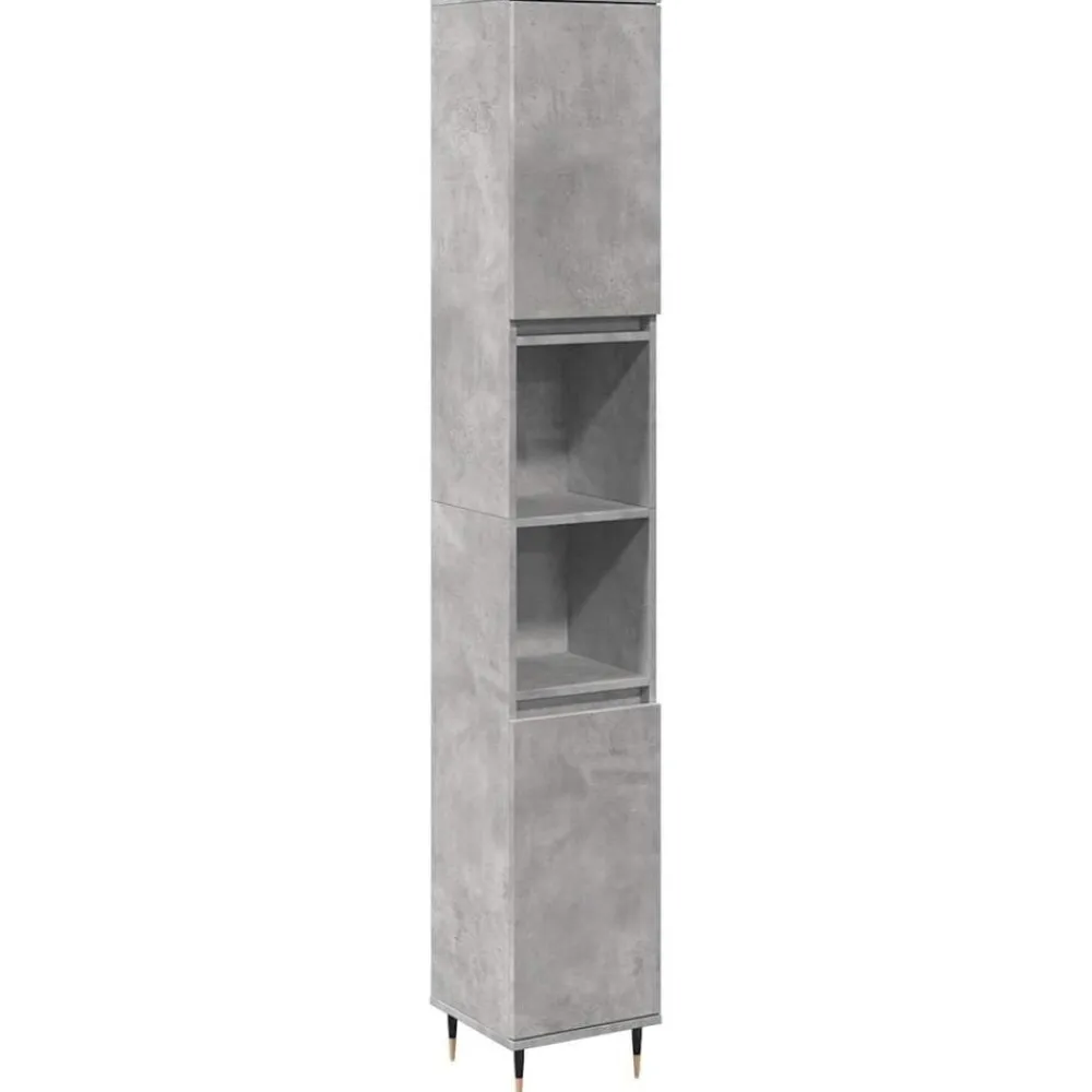 vidaXL Conjuntos De Muebles-Set muebles de baño 2 piezas madera contrachapada gris hormigón