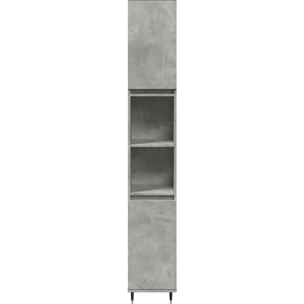 vidaXL Conjuntos De Muebles-Set muebles de baño 2 piezas madera contrachapada gris hormigón