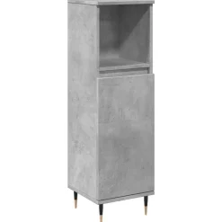 vidaXL Conjuntos De Muebles-Set muebles de baño 2 piezas madera contrachapada gris hormigón