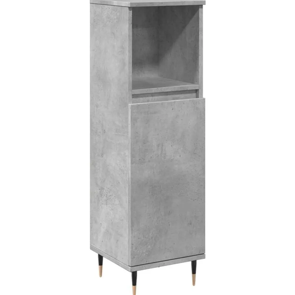 vidaXL Conjuntos De Muebles-Set muebles de baño 2 piezas madera contrachapada gris hormigón