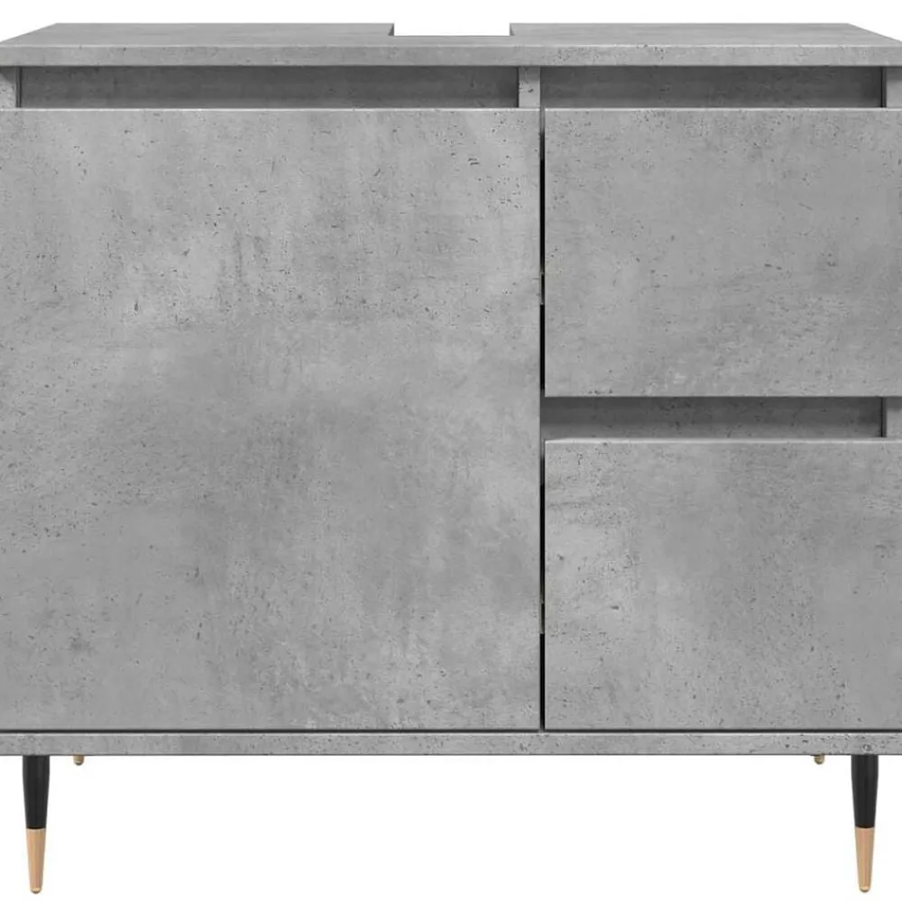 vidaXL Conjuntos De Muebles-Set muebles de baño 2 piezas madera contrachapada gris hormigón