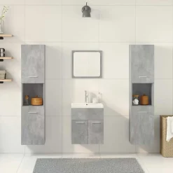vidaXL Conjuntos De Muebles-Set muebles de baño 5 piezas madera ingeniería gris hormigón