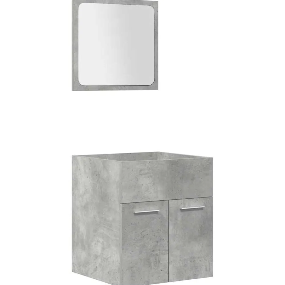 vidaXL Conjuntos De Muebles-Set muebles de baño 5 piezas madera ingeniería gris hormigón