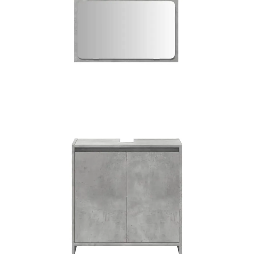 vidaXL Set muebles de baño 2 piezas madera contrachapada gris hormigón Gris hormigón Best