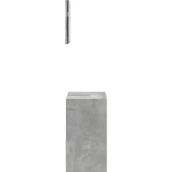 vidaXL Set muebles de baño 2 piezas madera contrachapada gris hormigón Gris hormigón Best