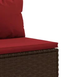 vidaXL Muebles De Jardín-Set muebles de jardín 7 piezas y cojines ratán sintético marrón