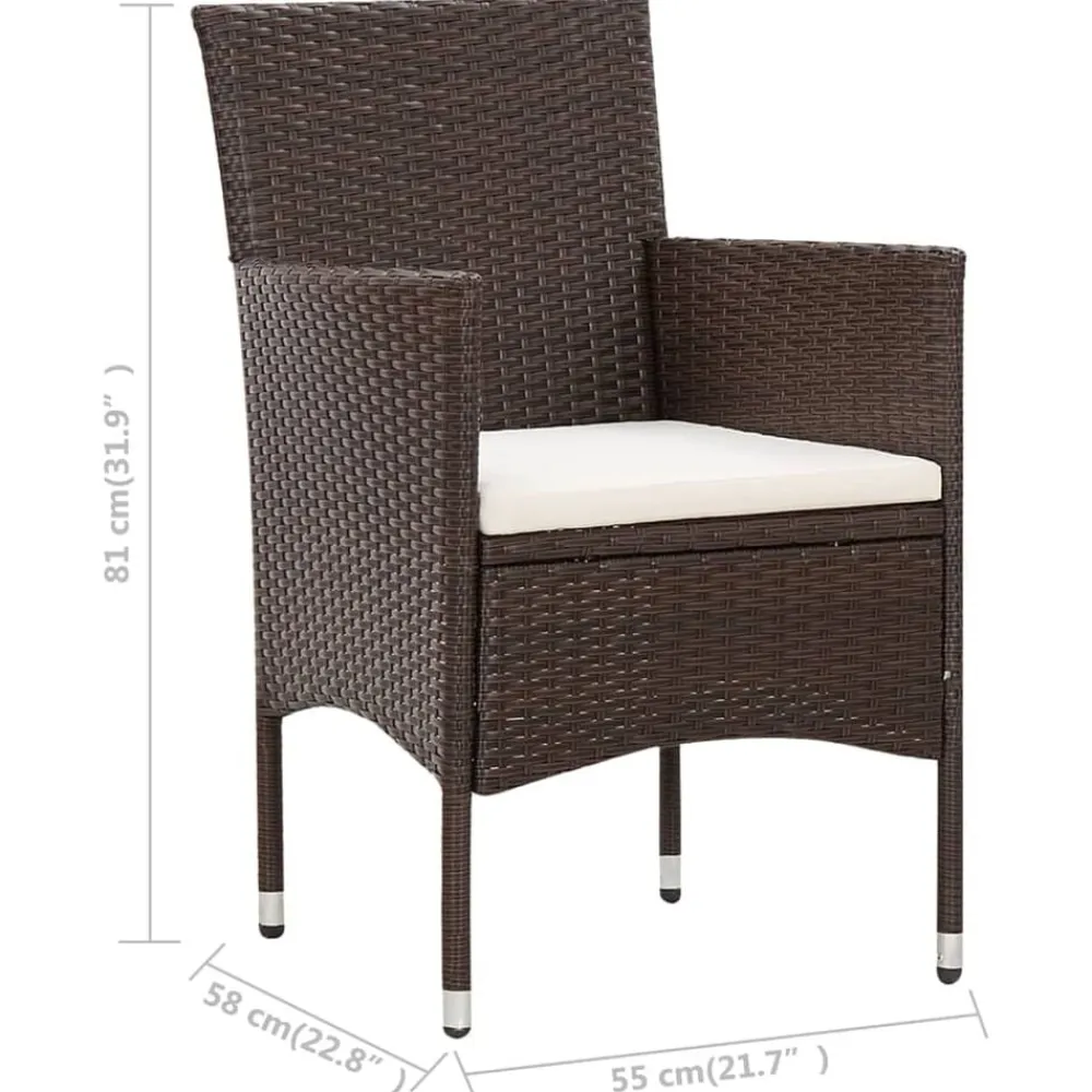 vidaXL Set muebles de jardín 5 piezas y cojines ratán sintético marrón Marrón Best