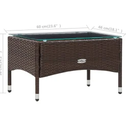 vidaXL Set muebles de jardín 5 piezas y cojines ratán sintético marrón Marrón Best