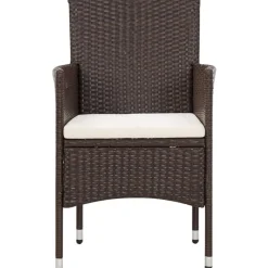 vidaXL Set muebles de jardín 5 piezas y cojines ratán sintético marrón Marrón Best