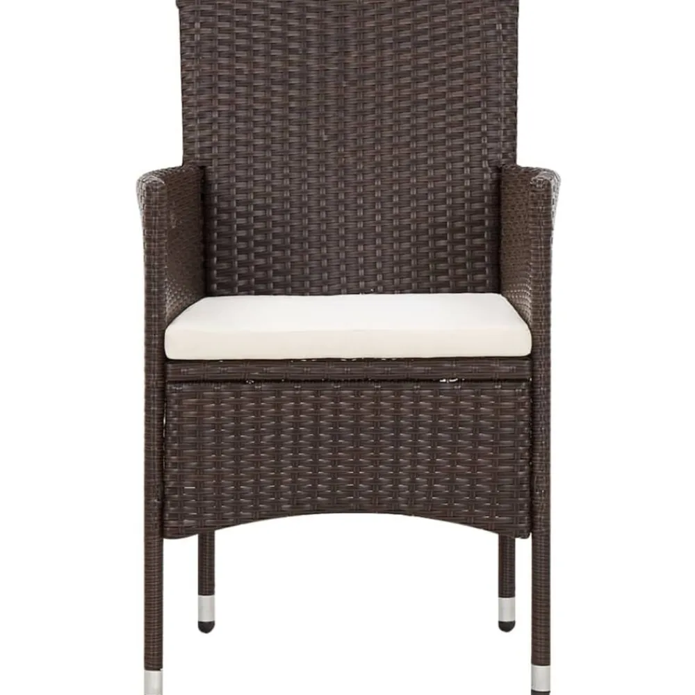 vidaXL Set muebles de jardín 5 piezas y cojines ratán sintético marrón Marrón Best