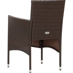 vidaXL Set muebles de jardín 5 piezas y cojines ratán sintético marrón Marrón Best