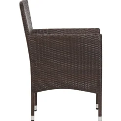 vidaXL Set muebles de jardín 5 piezas y cojines ratán sintético marrón Marrón Best