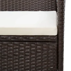 vidaXL Set muebles de jardín 5 piezas y cojines ratán sintético marrón Marrón Best