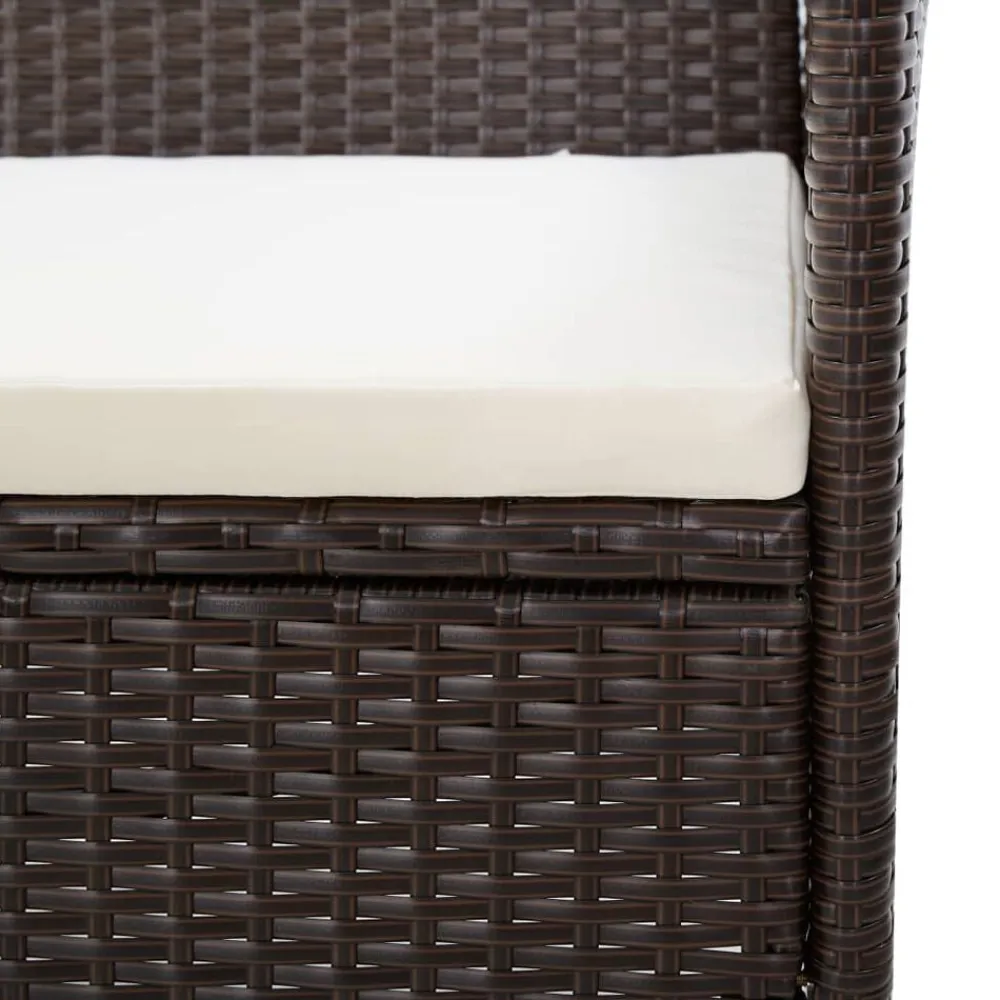 vidaXL Set muebles de jardín 5 piezas y cojines ratán sintético marrón Marrón Best