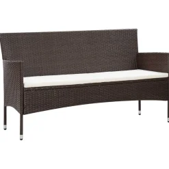 vidaXL Set muebles de jardín 5 piezas y cojines ratán sintético marrón Marrón Best