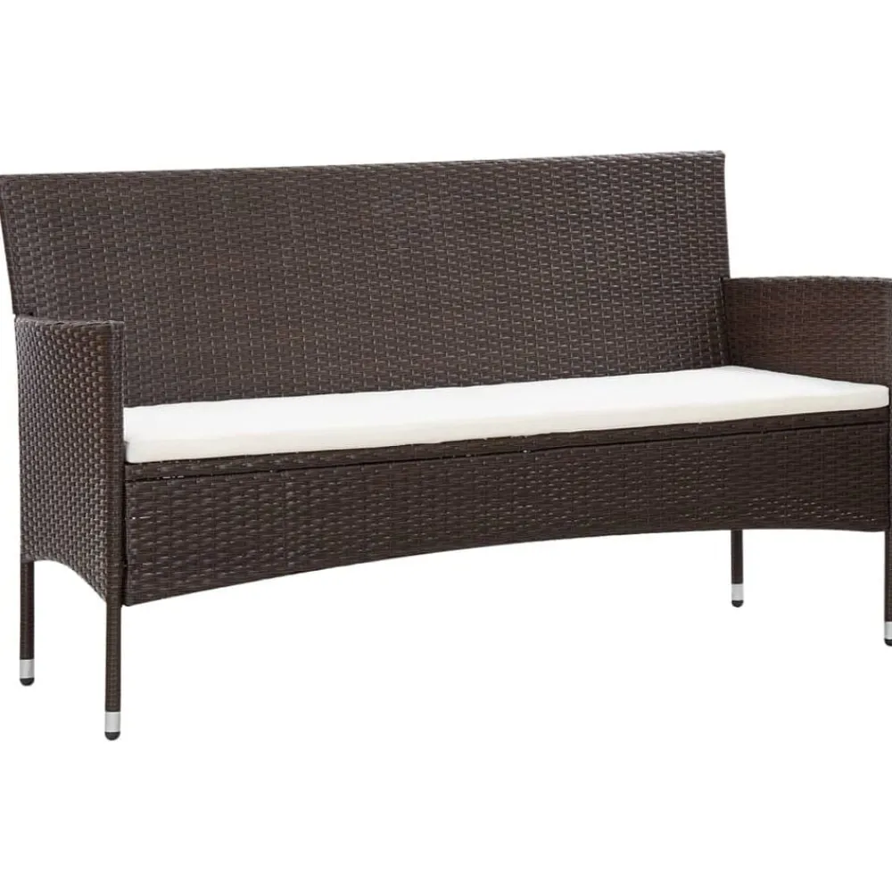 vidaXL Set muebles de jardín 5 piezas y cojines ratán sintético marrón Marrón Best